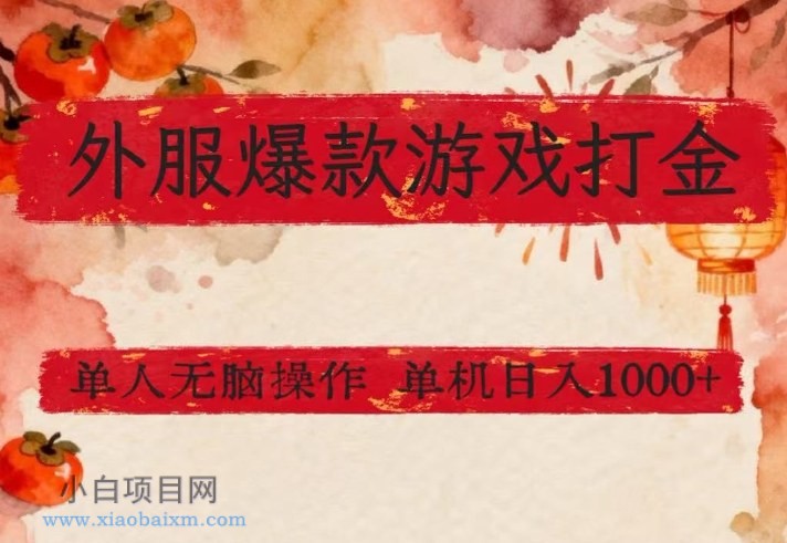 【匠心小白】外服爆款游戏打金思路，单人即可无脑操作，收益看得见，单机每天稳定1k+【揭秘】-小白项目分享网