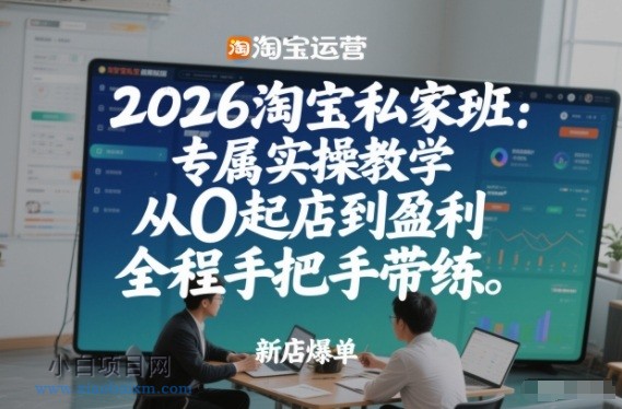【匠心小白】2026淘宝私家班：专属实操教学，从0起店到盈利，全程手把手带练（更新）-小白项目分享网