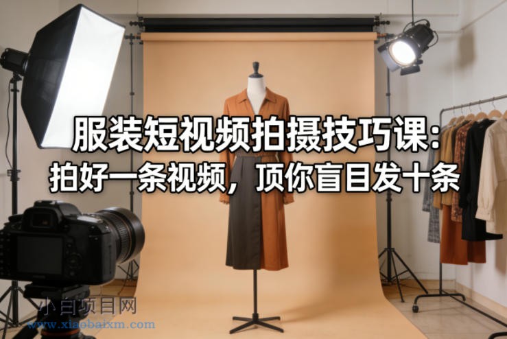 【匠心小白】服装短视频拍摄技巧课：拍好一条视频，顶你盲目发十条-小白项目分享网