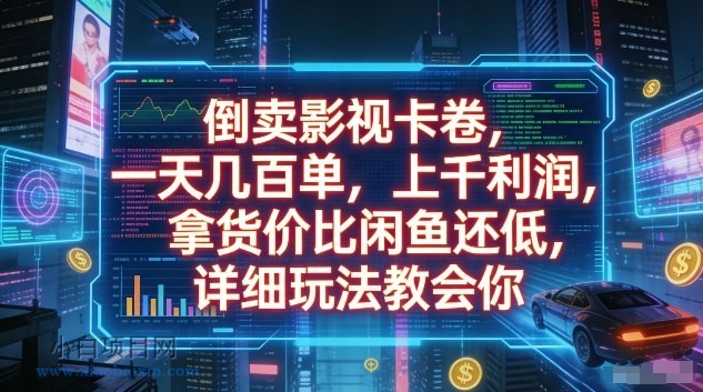 【匠心小白】倒卖影视卡卷，一天几百单，上千利润，拿货价比闲鱼还低，详细玩法教会你【揭秘】-小白项目分享网