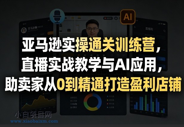【匠心小白】亚马逊实操通关训练营，直播实战教学与AI应用，助卖家从0到精通打造盈利店铺（更新3月）-小白项目分享网
