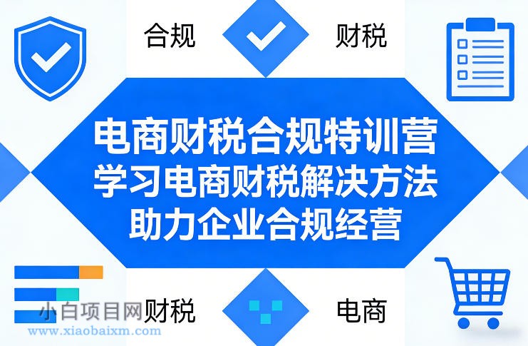 【匠心小白】电商财税合规特训营，学习电商财税解决方法，助力企业合规经营-小白项目分享网