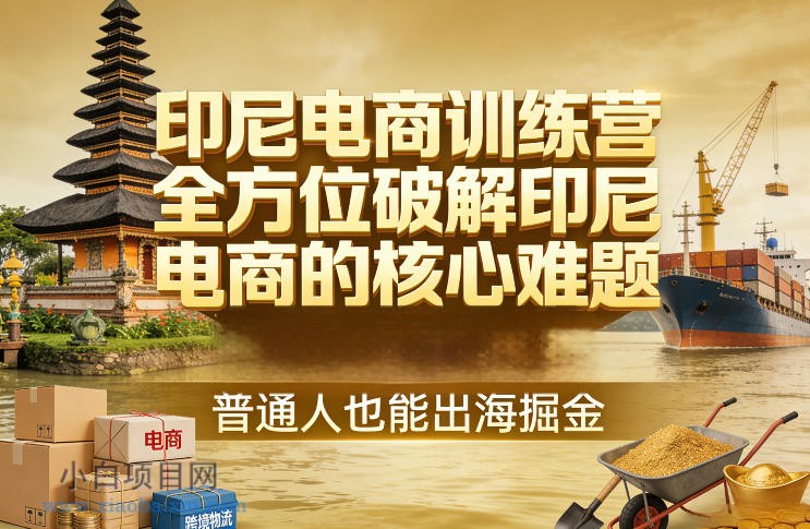 【匠心小白】印尼电商训练营，全方位破解印尼电商的核心难题，普通人也能出海掘金-小白项目分享网