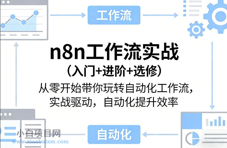 【匠心小白】n8n工作流实战（入门+进阶+选修）从零开始带你玩转自动化工作流，实战驱动，自动化提升效率-小白项目分享网