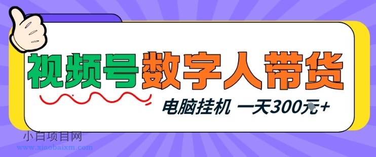 【匠心小白】视频号数字人带货，电脑挂G项目，新手小白轻松一天3张+【揭秘】-小白项目分享网