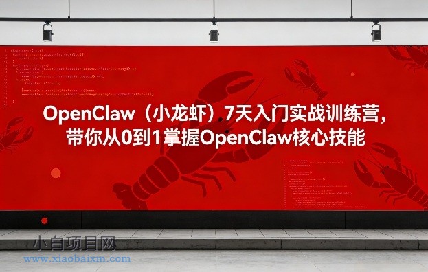 【匠心小白】OpenClaw（小龙虾）7天入门实战训练营，带你从0到1掌握OpenClaw核心技能-小白项目分享网