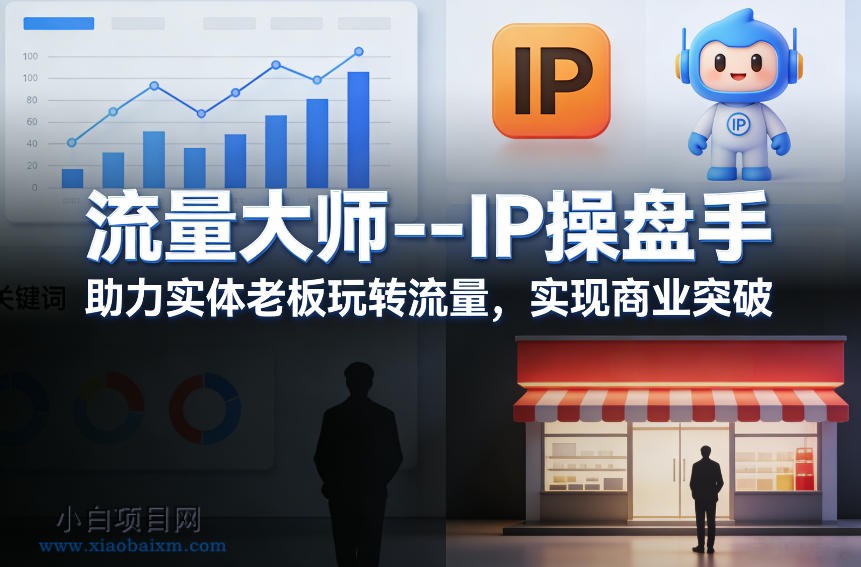 【匠心小白】流量大师—IP操盘手，助力实体老板玩转流量，实现商业突破-小白项目分享网