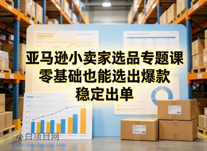 【匠心小白】亚马逊小卖家选品专题课，零基础也能选出爆款，稳定出单-小白项目分享网