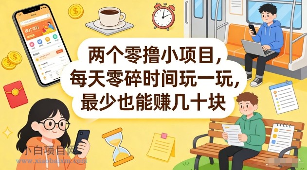 【匠心小白】两个零撸小项目，每天零碎时间玩一玩，最少也能賺几十米【揭秘】-小白项目分享网