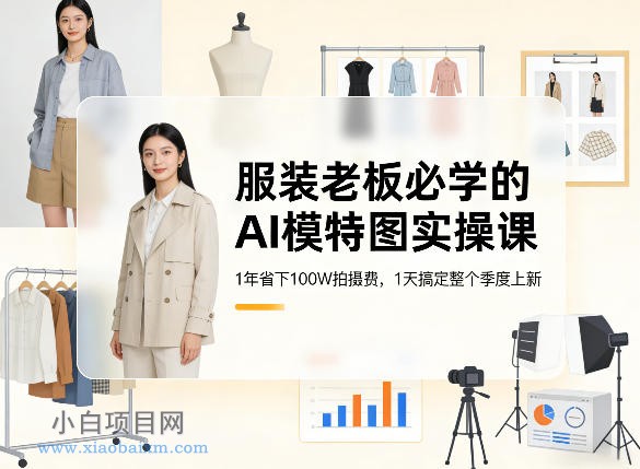 【匠心小白】服装老板必学的AI模特图实操课，1年省下100W拍摄费，1天搞定整个季度上新-小白项目分享网