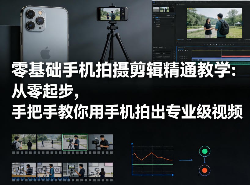 【匠心小白】零基础手机拍摄剪辑精通教学：从零起步，手把手教你用手机拍出专业级视频-小白项目分享网