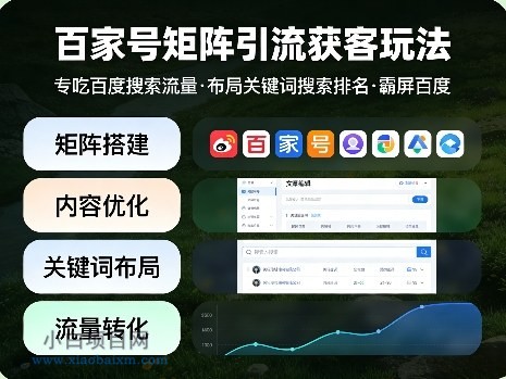 【匠心小白】百家号矩阵引流获客玩法，专吃百度搜索流量，布局关键词搜索排名，霸屏百度-小白项目分享网