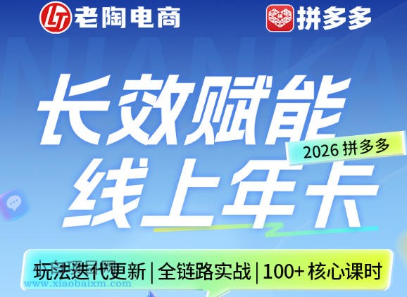 【小鲁分享网】拼多多线上SVIP线上年卡，从认知到基础、从推广到活动、从活动到玩法，全链路实战（26年4月6日更新）-小白项目分享网