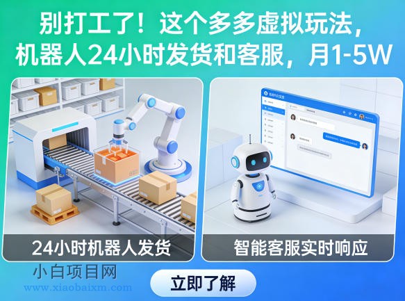 【小鲁分享网】别打工了！这个多多虚拟玩法，机器人24小时发货和客服，月1-5W【揭秘】-小白项目分享网