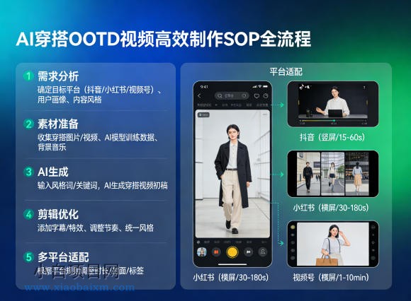 【小鲁分享网】AI穿搭OOTD视频高效制作SOP全流程，适配抖音小红书视频号全平台-小白项目分享网