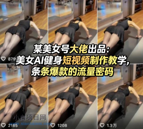 某美女号大佬出品：美女AI健身短视频制作教学，条条爆款的流量密码-小白项目分享网