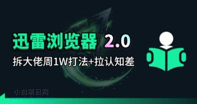 迅雷浏览器项目2.0_拆个大佬周1W的打法-小白项目分享网