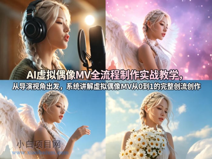 AI虚拟偶像MV全流程制作实战教学，从导演视角出发，系统讲解虚拟偶像MV从0到1的完整创作流程-小白项目分享网