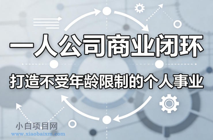 【匠心小白】一人公司商业闭环，打造一份不受年龄限制的个人事业-小白项目分享网
