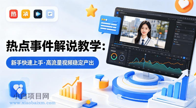 某大V的热点事件解说教学，新手也能快速上手，稳定产出高流量解说视频-小白项目分享网