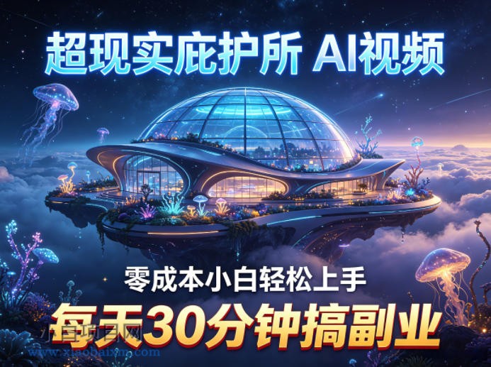 超现实庇护所AI视频项目拆解，零成本小白轻松上手，每天30分钟搞副业-小白项目分享网