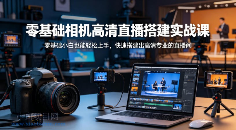 零基础相机高清直播间搭建实战课，小白也能轻松上手，快速搭建出高清专业的直播间-小白项目分享网