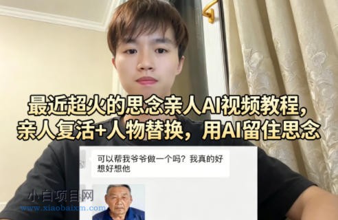 最近超火的思念亲人AI视频教程，亲人复活+人物替换，用AI留住思念-小白项目分享网