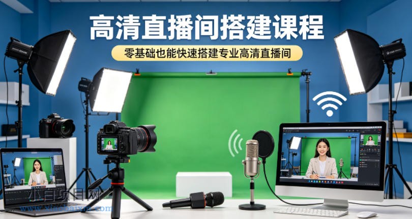 高清直播间搭建课程，零基础也能快速搭建专业高清直播间-小白项目分享网