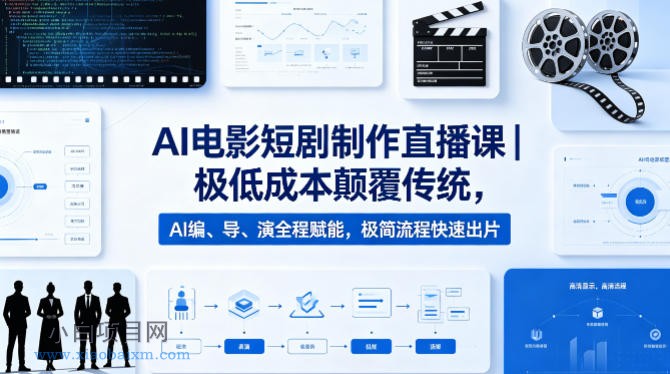 AI电影短剧制作直播课｜极低成本颠覆传统，AI编、导、演全程赋能，极简流程快速出片-小白项目分享网
