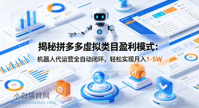 揭秘拼多多虚拟类目盈利模式：机器人代运营全自动闭环，轻松实现月入1-5W-小白项目分享网