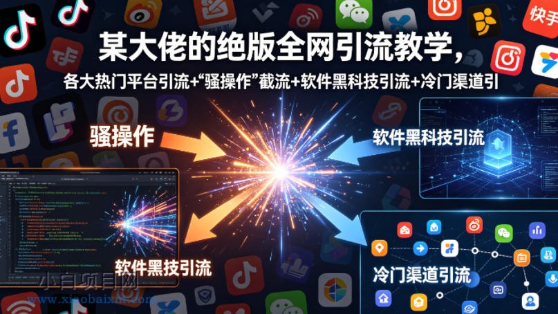 某大佬的绝版全网引流教学，各大热门平台引流+”骚操作”截流+软件黑科技引流+冷门渠道引流等-小白项目分享网
