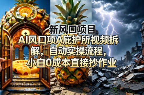 新风口项目AI庇护所视频拆解，自动实操流程，小白0成本直接抄作业-小白项目分享网