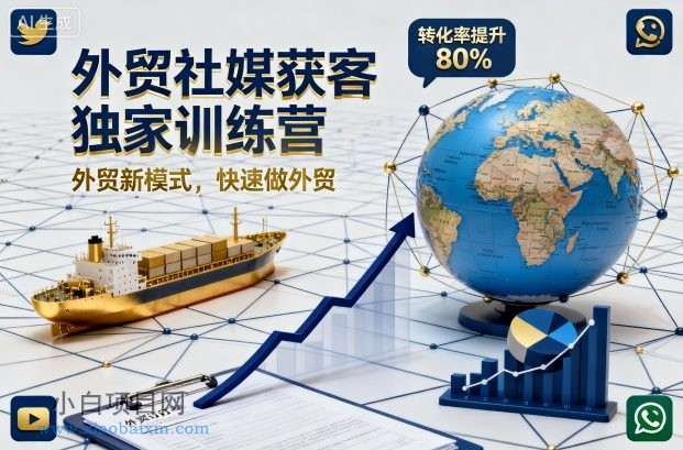 【小鲁分享网】外贸社媒获客独家训练营，外贸新模式，快速做外贸（更新26年3月）-小白项目分享网