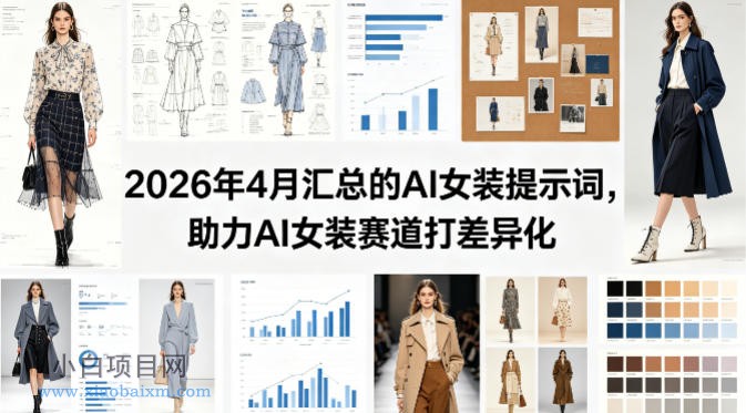 2026年4月汇总的AI女装提示词，助力AI女装赛道打差异化-小白项目分享网