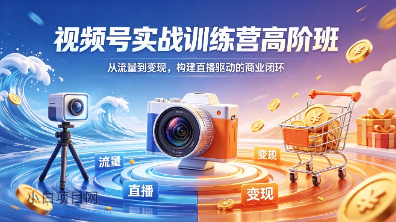 视频号实战训练营高阶班，从流量到变现，构建直播驱动的商业闭环（26年4月）-小白项目分享网