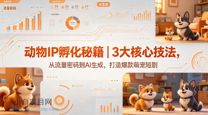 动物IP孵化秘籍｜3大核心技法，从流量密码到AI生成，打造爆款萌宠短剧-小白项目分享网