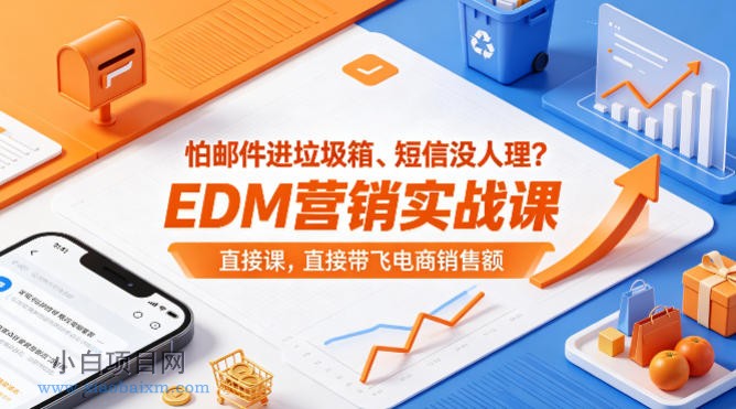 怕邮件进垃圾箱、短信没人理？EDM营销实战课，直接带飞电商销售额【原创双语字幕】-小白项目分享网