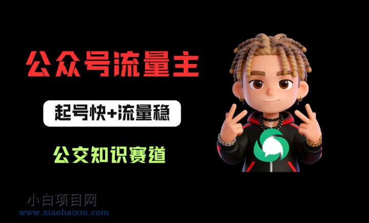 公众号流量主之公交知识赛道，起号快+流量稳，从0-1全流程讲解！-小白项目分享网