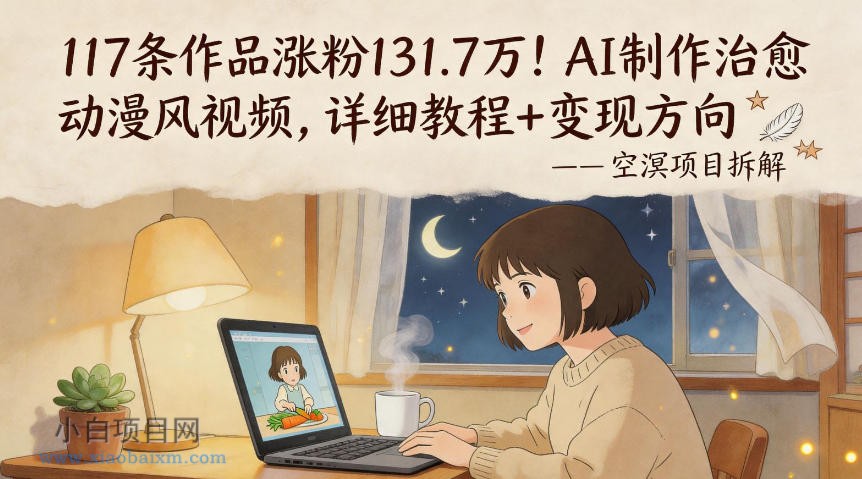 117条作品涨粉131.7W！AI制作治愈动漫风视频，详细教程+变现方向-小白项目分享网